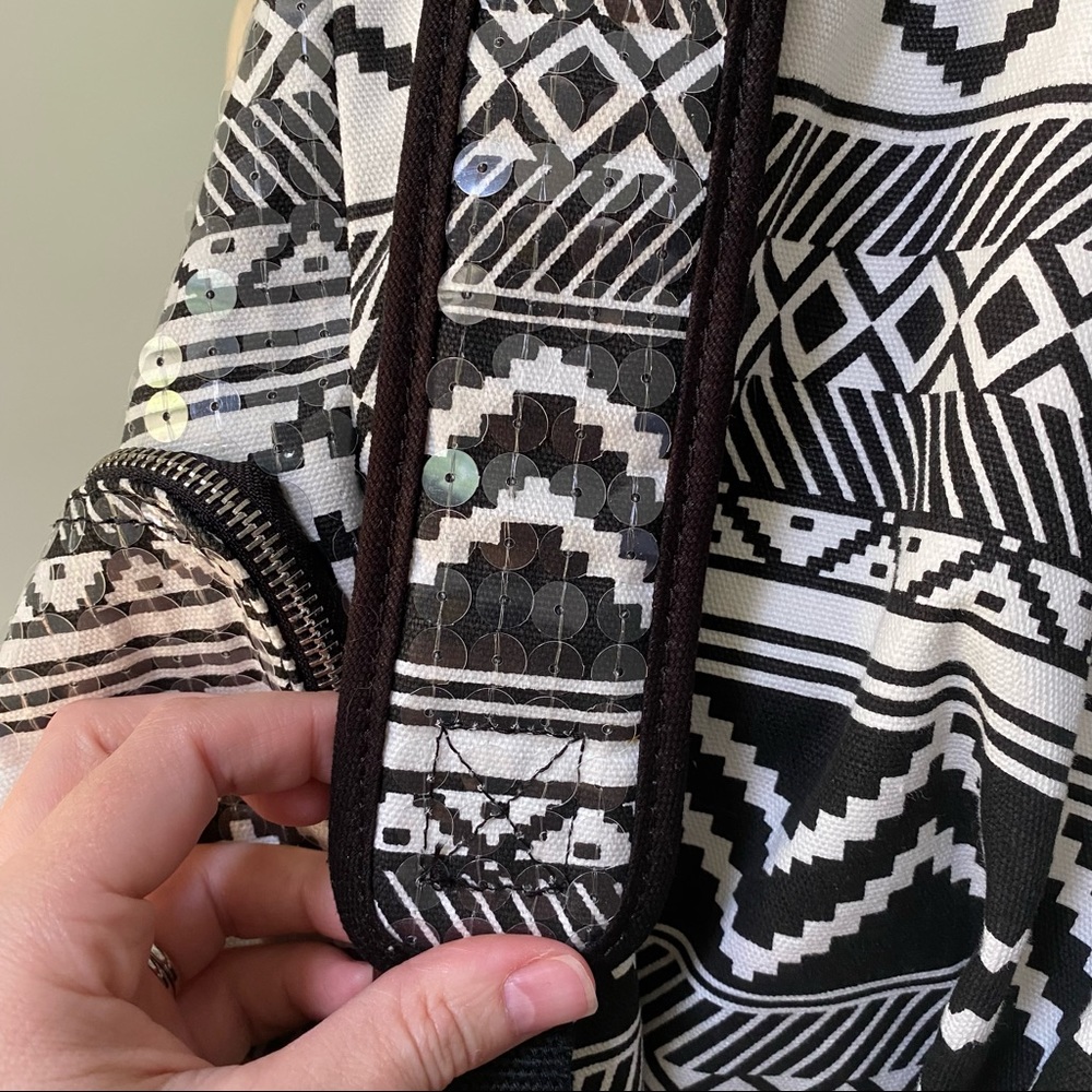 Victoria's Secret Sequin Aztec Backpack Book Bag - Picture 9 of 10